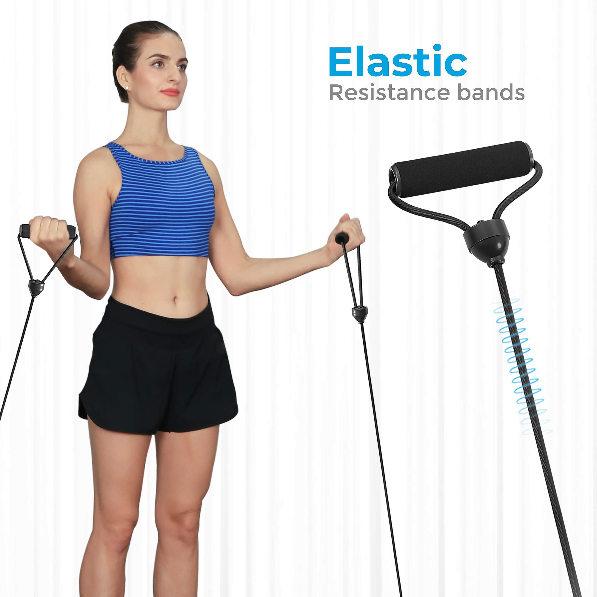 SONGMICS 40 Inches Mini Fitness Trampoline, Fitness Rebounder with Adjustable Handrail, Foldable Trampoline for At-Home Workout, Max. Load 264.6 lb - Image 5