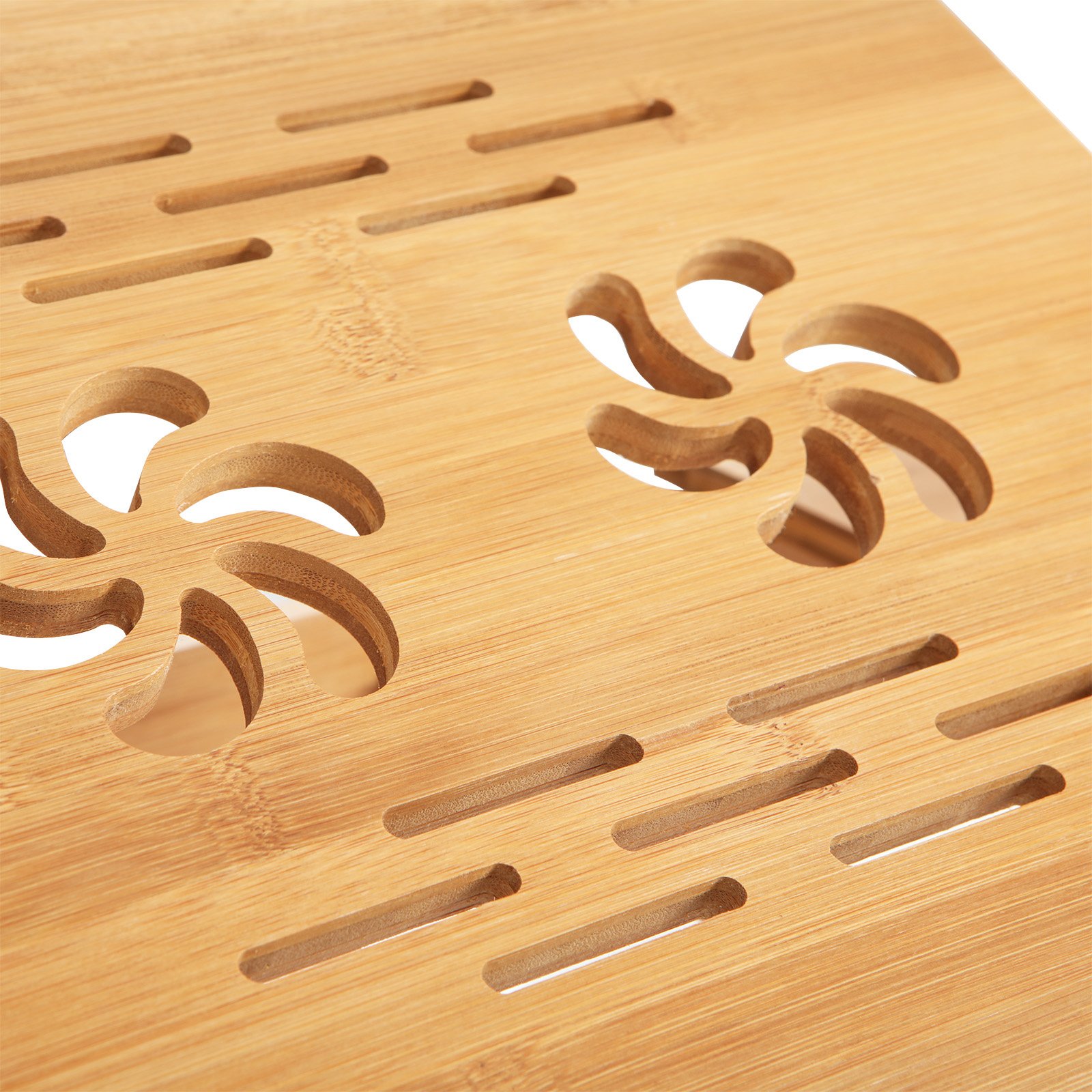 SONGMICS Bamboo Laptop Desk Serving Bed Tray Breakfast Table Tilting Top with Drawer - Image 7