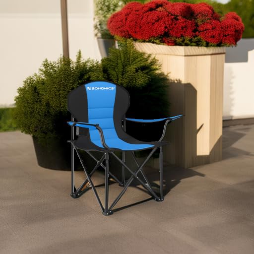 SONGMICS Camping Chair, Lightweight Folding Beach Chair, Adjustable Height, Steel Frame, Portable for Outdoor Travel - Image 6