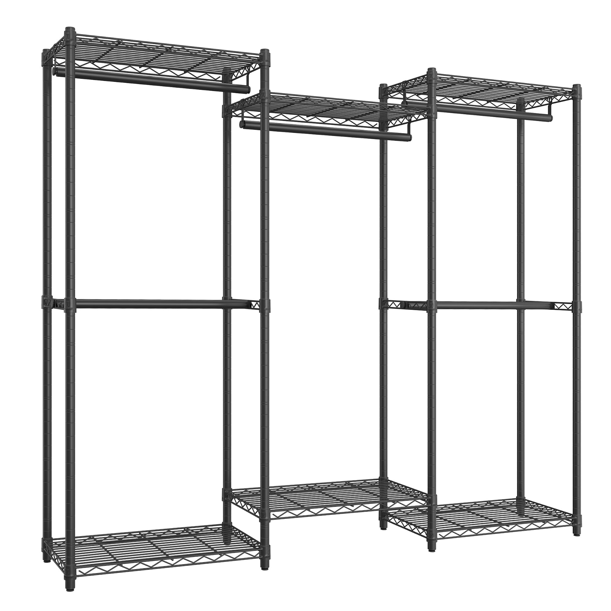 SONGMICS Heavy-Duty Clothes Rack, Garment Rack, Portable Closet, 68.7-Inch Wide Clothing Rack with Adjustable Mesh Shelves and Hanging Rails, Ink Black ULGR433B01 - Image 7