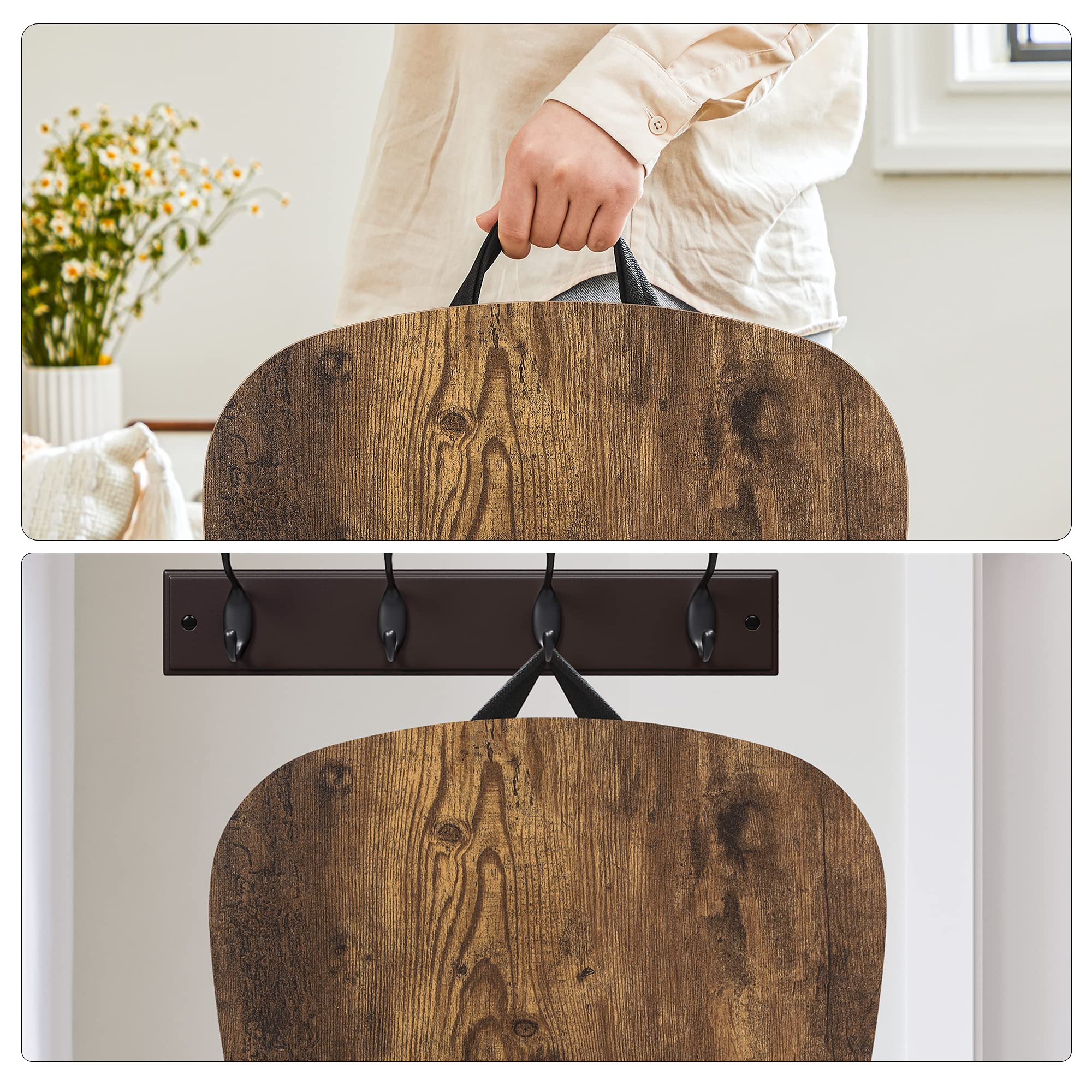 SONGMICS Lap Desk, Bed Tray, Laptop Table with Handle, Cushion, 12.6 x 15.7 x 3.1 Inches, Rustic Brown ULLD109B01 - Image 7