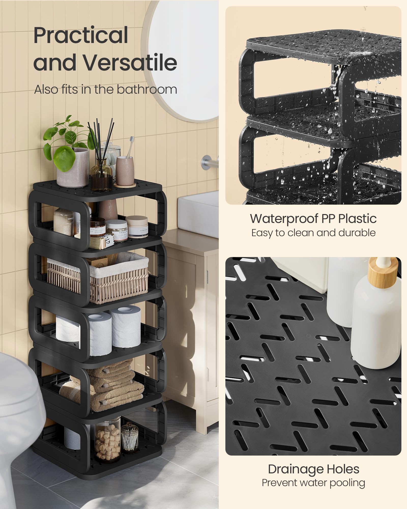 SONGMICS Shoe Rack, Shoe Organizer, 12 Shelves, Shoe Storage, Narrow Shoe Shelf, Open Shelf for Entryway, Living Room, Bathroom, Space-Saving, Ink Black ULPC038B01 - Image 5